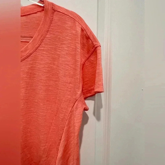 Ideology Coral Cotton Short Sleeve Tie Front Top - Picture 3 of 11